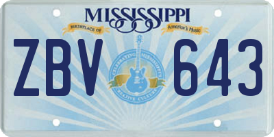MS license plate ZBV643