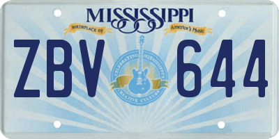 MS license plate ZBV644