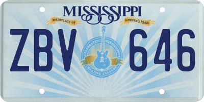 MS license plate ZBV646