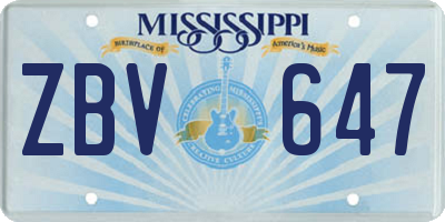 MS license plate ZBV647