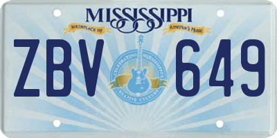 MS license plate ZBV649