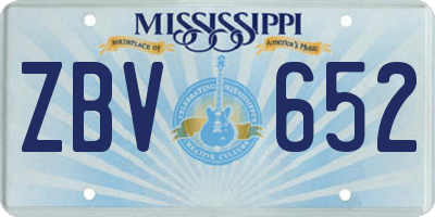 MS license plate ZBV652
