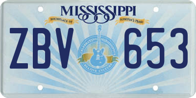 MS license plate ZBV653