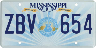 MS license plate ZBV654