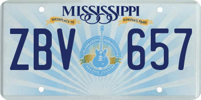 MS license plate ZBV657
