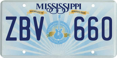 MS license plate ZBV660