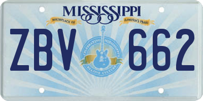 MS license plate ZBV662