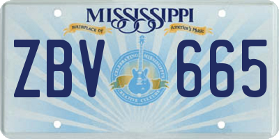 MS license plate ZBV665