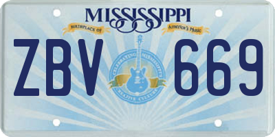 MS license plate ZBV669