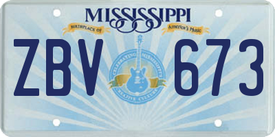 MS license plate ZBV673