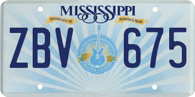 MS license plate ZBV675