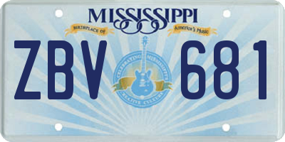 MS license plate ZBV681