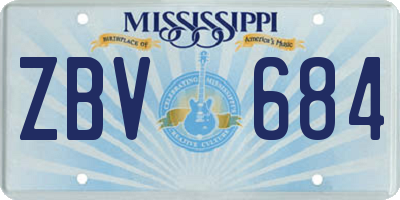 MS license plate ZBV684