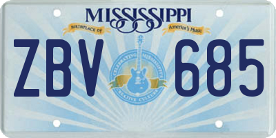 MS license plate ZBV685