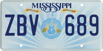 MS license plate ZBV689
