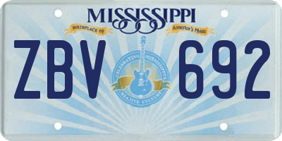 MS license plate ZBV692