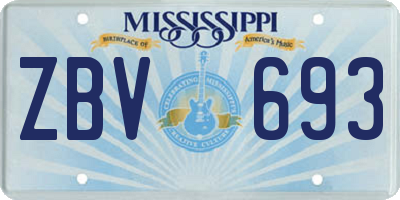 MS license plate ZBV693