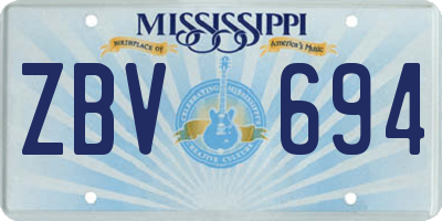MS license plate ZBV694