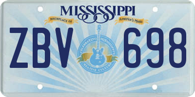 MS license plate ZBV698