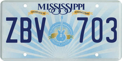 MS license plate ZBV703