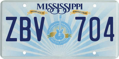 MS license plate ZBV704