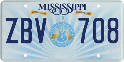 MS license plate ZBV708