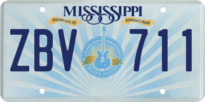 MS license plate ZBV711