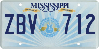 MS license plate ZBV712