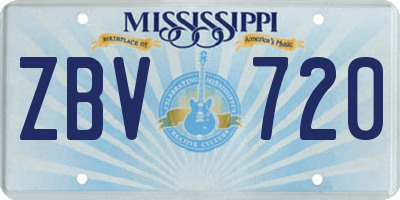 MS license plate ZBV720