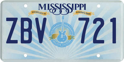MS license plate ZBV721