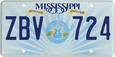 MS license plate ZBV724