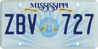 MS license plate ZBV727