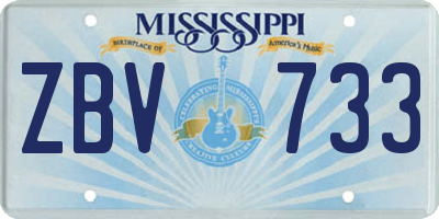 MS license plate ZBV733