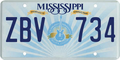 MS license plate ZBV734