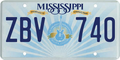 MS license plate ZBV740