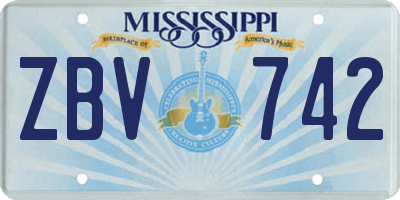 MS license plate ZBV742