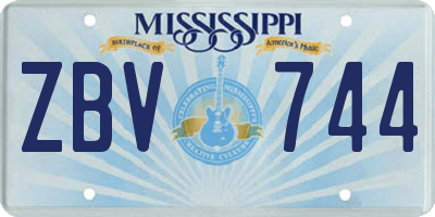 MS license plate ZBV744