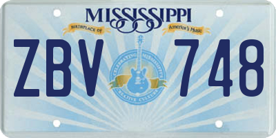 MS license plate ZBV748