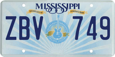 MS license plate ZBV749