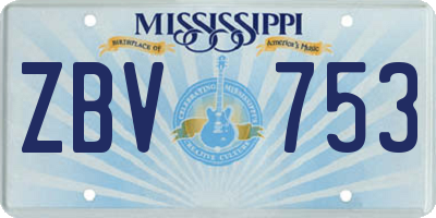 MS license plate ZBV753