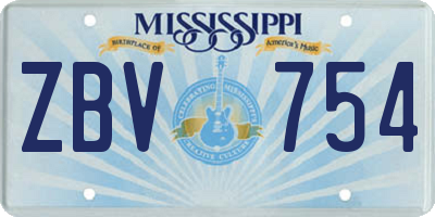 MS license plate ZBV754
