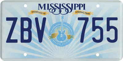 MS license plate ZBV755