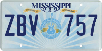 MS license plate ZBV757