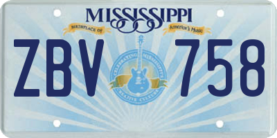 MS license plate ZBV758