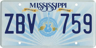 MS license plate ZBV759