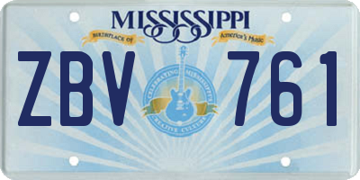 MS license plate ZBV761