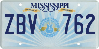 MS license plate ZBV762