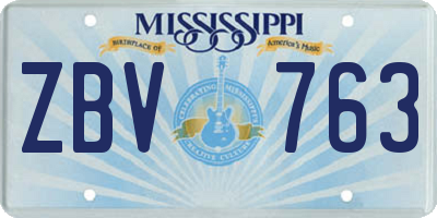 MS license plate ZBV763