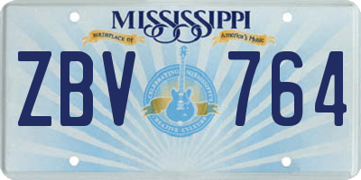 MS license plate ZBV764