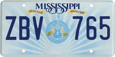 MS license plate ZBV765